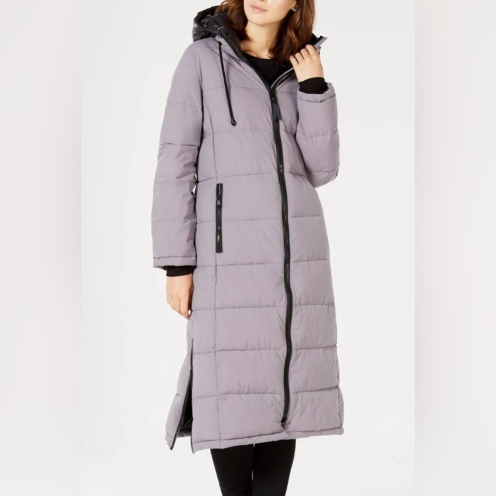 Vince Camuto Women's Light Gray Long Puffer Jacket Sz.M